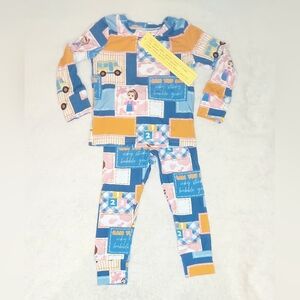 Weiwei Ms. Rachel Baby Bamboo Patchwork Pajama Set Size 12-18mon NWT